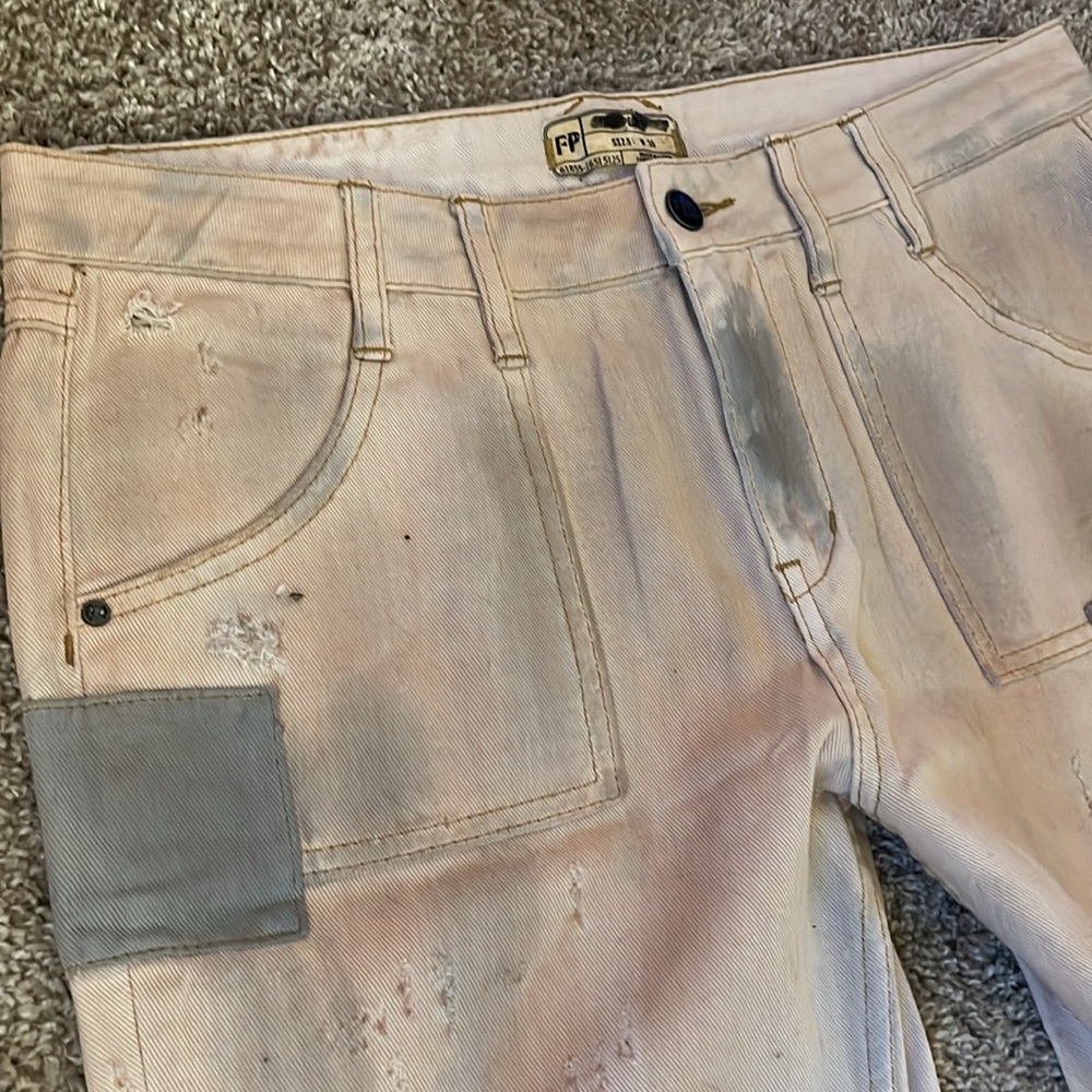 Free people patchwork distressed flare jeans 30 - image 7